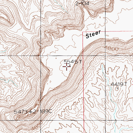 Topographic Map of Steer Mesa, UT