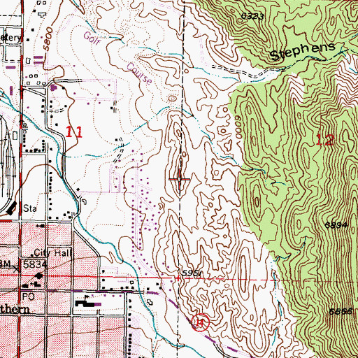 Topographic Map of Stephens Canyon, UT