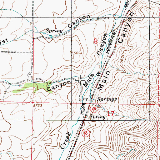 Topographic Map of Stephens Canyon, UT