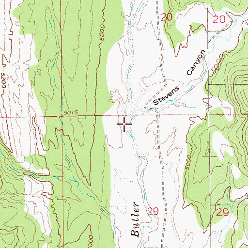 Topographic Map of Stevens Canyon, UT
