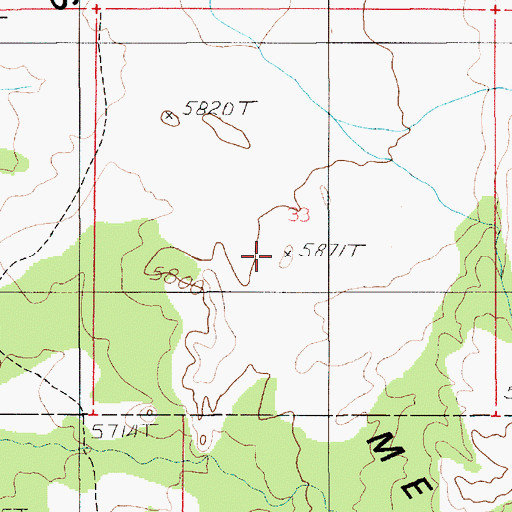 Topographic Map of Stevens Mesa, UT