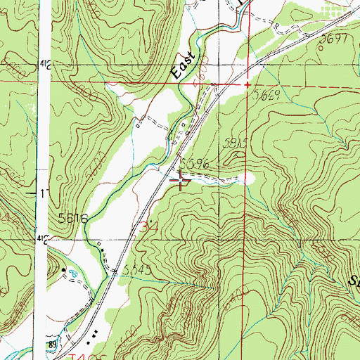 Topographic Map of Stewart Creek, UT