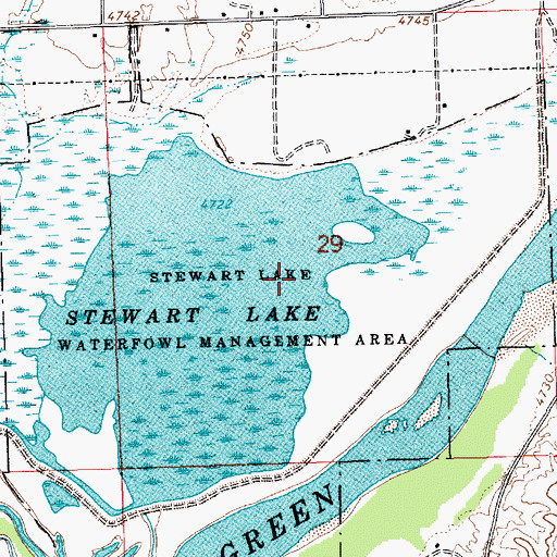 Topographic Map of Stewart Lake, UT