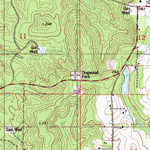 Topographic Map of Dogwood Park, AL