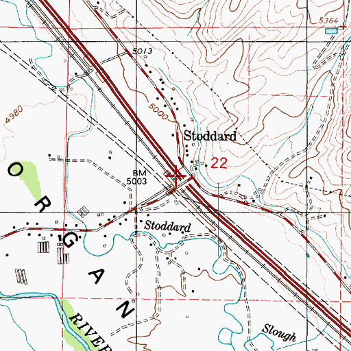 Topographic Map of Stoddard, UT