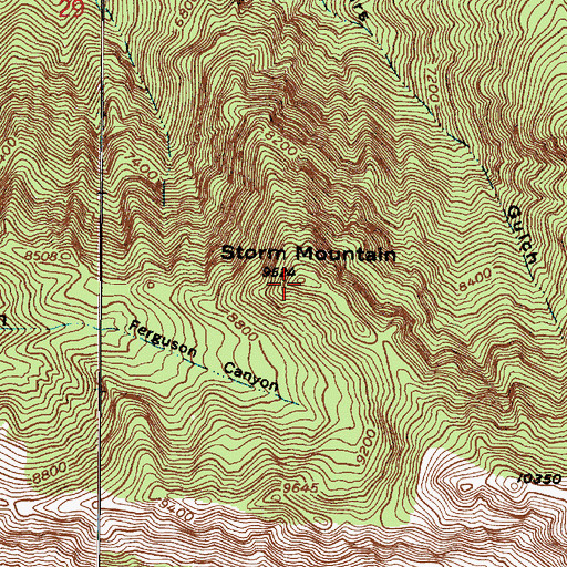 Topographic Map of Storm Mountain, UT