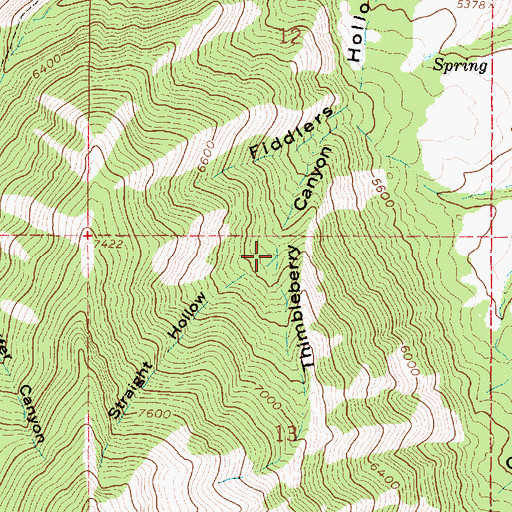 Topographic Map of Straight Hollow, UT