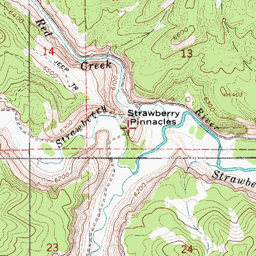 Topographic Map of Strawberry Pinnacles, UT