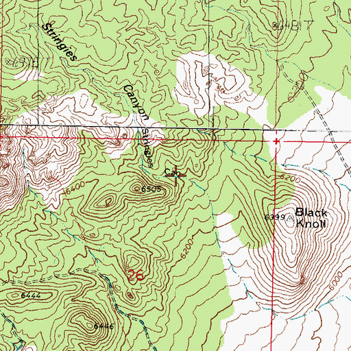 Topographic Map of Stringies Canyon, UT