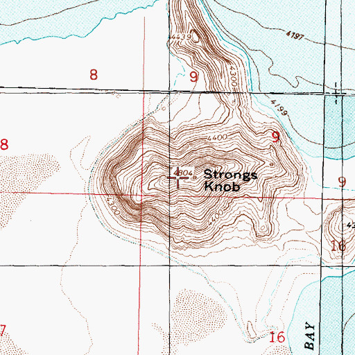 Topographic Map of Strongs Knob, UT