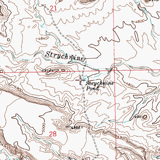 Topographic Map of Strychnine Pond, UT