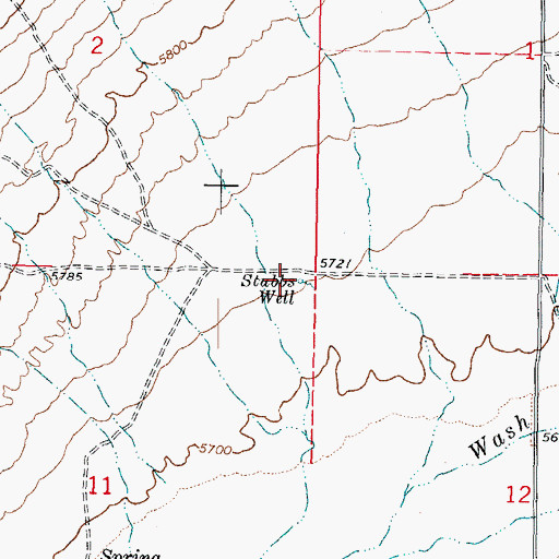 Topographic Map of Stubbs Well, UT