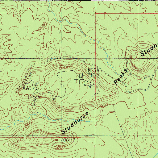 Topographic Map of Studhorse Peaks, UT