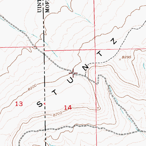 Topographic Map of Stuntz Ridge, UT