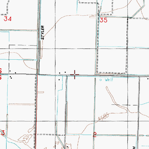 Topographic Map of Styler Ditch, UT