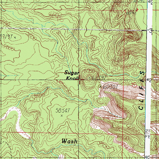Topographic Map of Sugar Knoll, UT