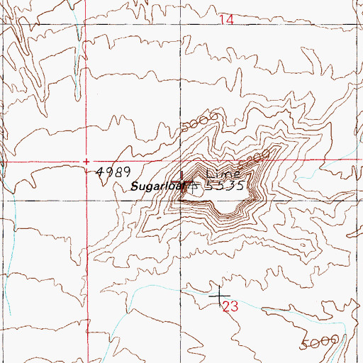 Topographic Map of Sugarloaf, UT