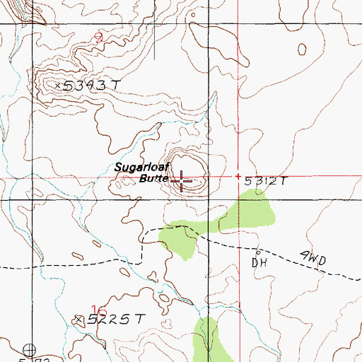 Topographic Map of Sugarloaf Butte, UT