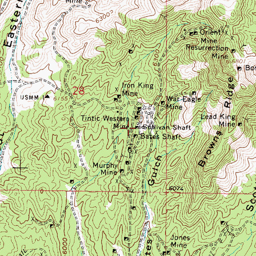 Topographic Map of Sullivan Shaft, UT