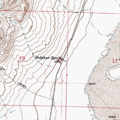 Topographic Map of Sulphur Spring, UT