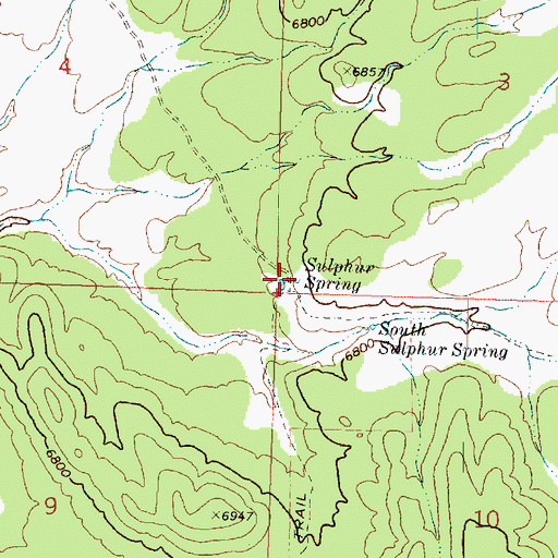 Topographic Map of Sulphur Spring, UT
