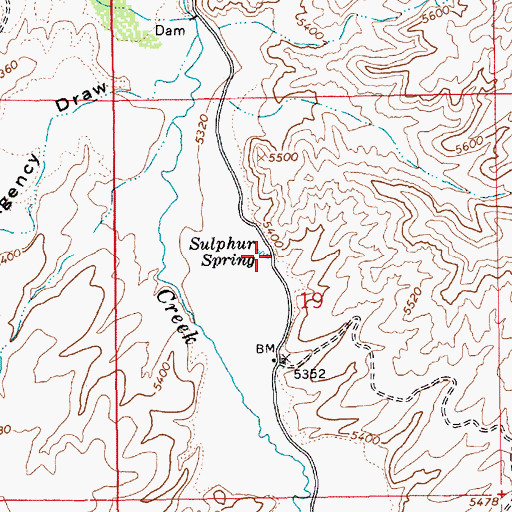 Topographic Map of Sulphur Spring, UT