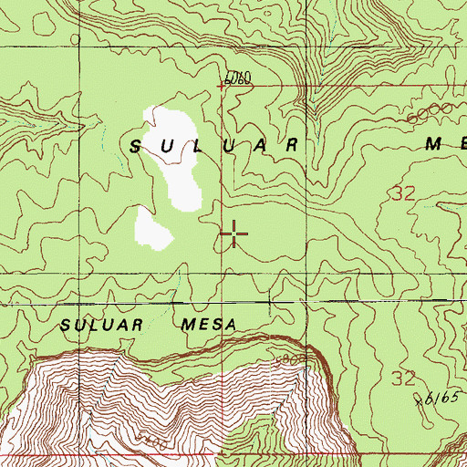 Topographic Map of Suluar Mesa, UT