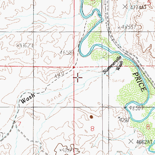 Topographic Map of Summerville Wash, UT
