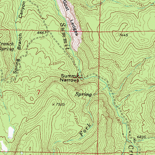 Topographic Map of Summit Narrows, UT