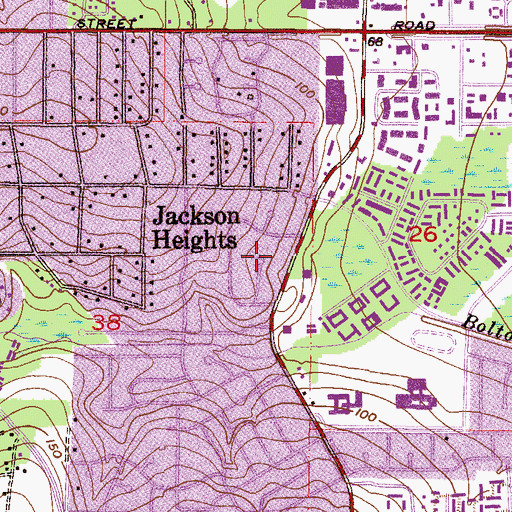 Topographic Map of Eau Claire Estates, AL