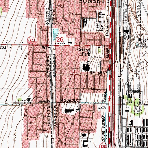 Topographic Map of Sunset, UT