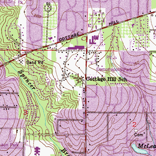 Topographic Map of Ebenezer Baptist Church, AL