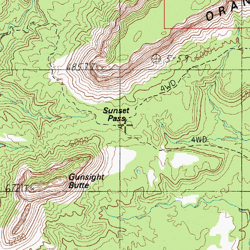 Topographic Map of Sunset Pass, UT