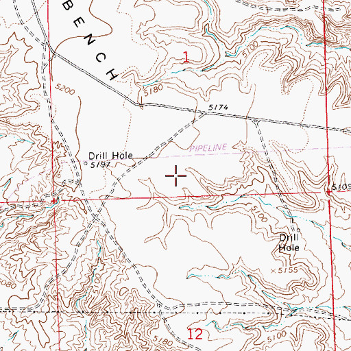 Topographic Map of Sunshine Bench, UT