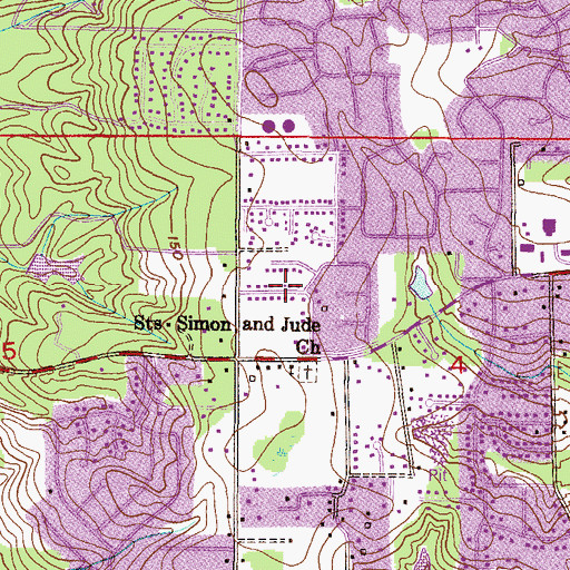 Topographic Map of Edgefield, AL