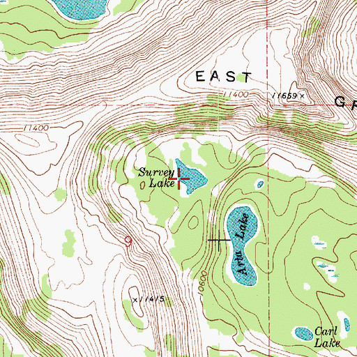 Topographic Map of Survey Lake, UT