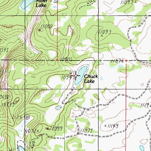 Topographic Map of Chuck Lake, UT