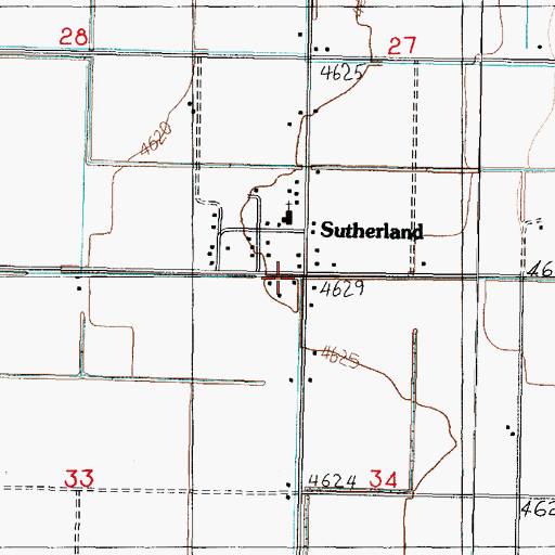 Topographic Map of Sutherland, UT