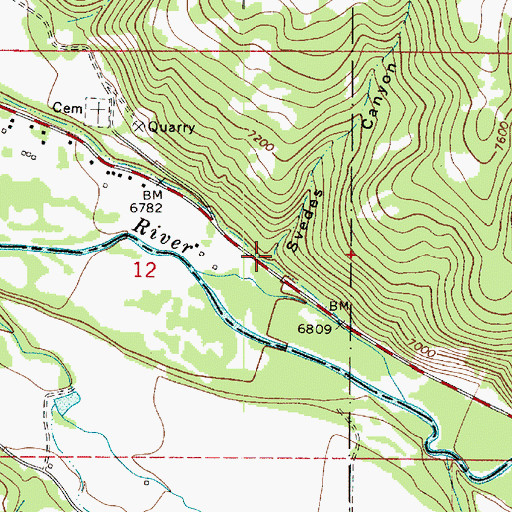 Topographic Map of Svedes Canyon, UT