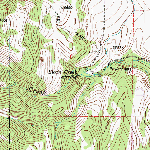 Topographic Map of Swan Creek Spring, UT