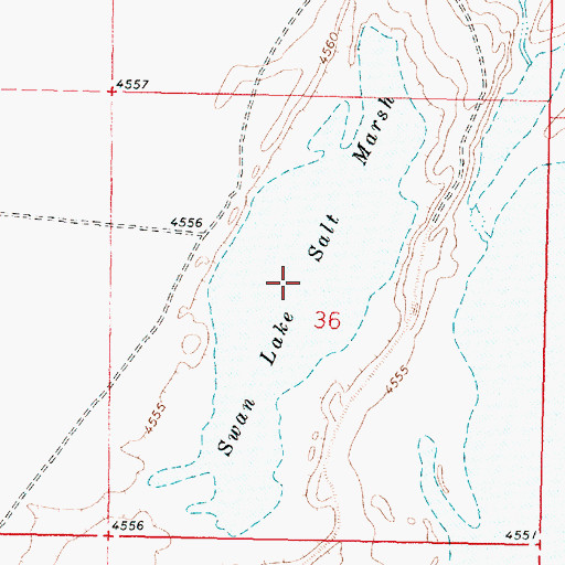 Topographic Map of Swan Lake Salt Marsh, UT