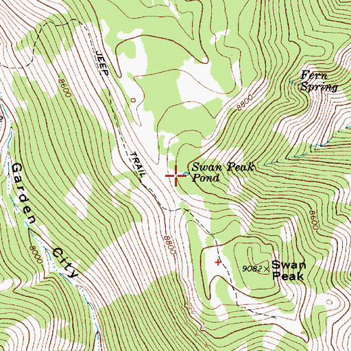 Topographic Map of Swan Peak Pond, UT