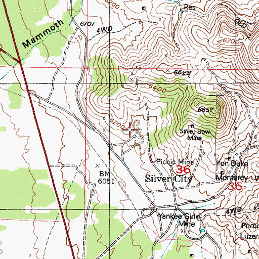 Topographic Map of Swansea Mine, UT