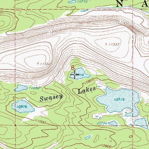 Topographic Map of Swasey Lakes, UT
