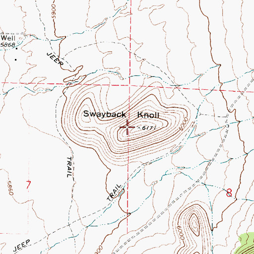 Topographic Map of Swayback Knoll, UT