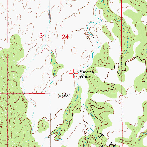 Topographic Map of Swazy Hole, UT