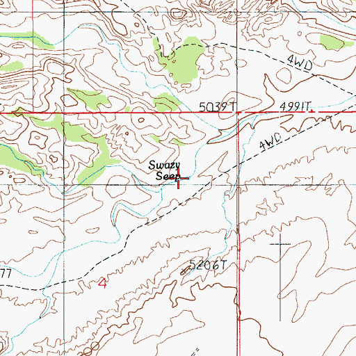 Topographic Map of Swazy Seep, UT