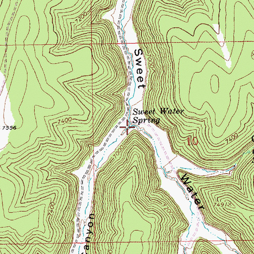 Topographic Map of Sweet Water Spring, UT