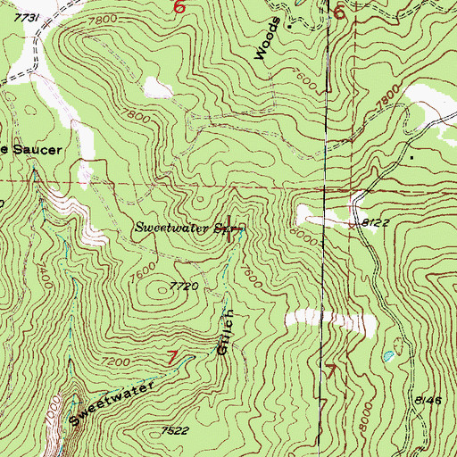 Topographic Map of Sweetwater Spring, UT