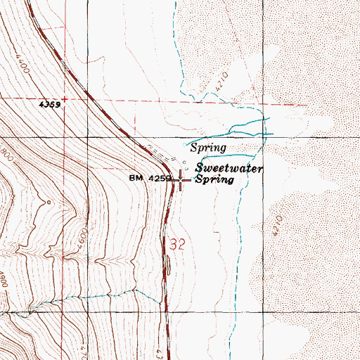 Topographic Map of Sweetwater Spring, UT